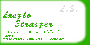 laszlo straszer business card